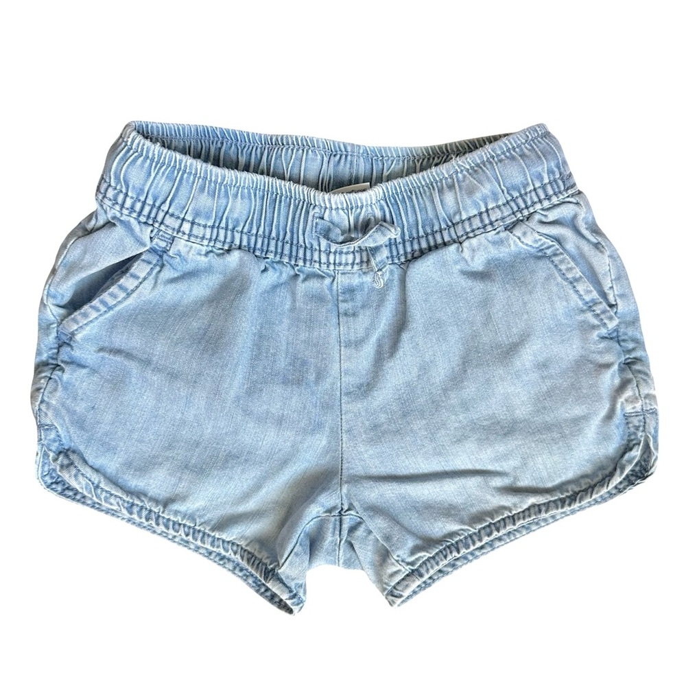 Jumping Beans Size 4 Girls light blue pull on denim shorts